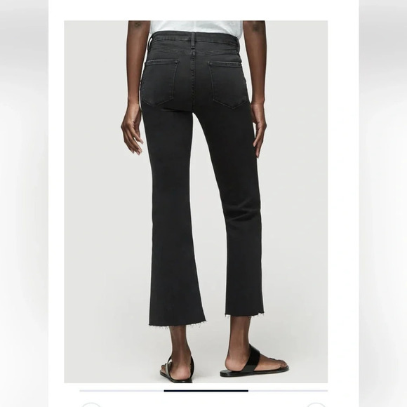 Frame Le Crop Mini Boot Black size 26  Raw Hemline Streetwear Edgy. NWOT - Picture 6 of 17